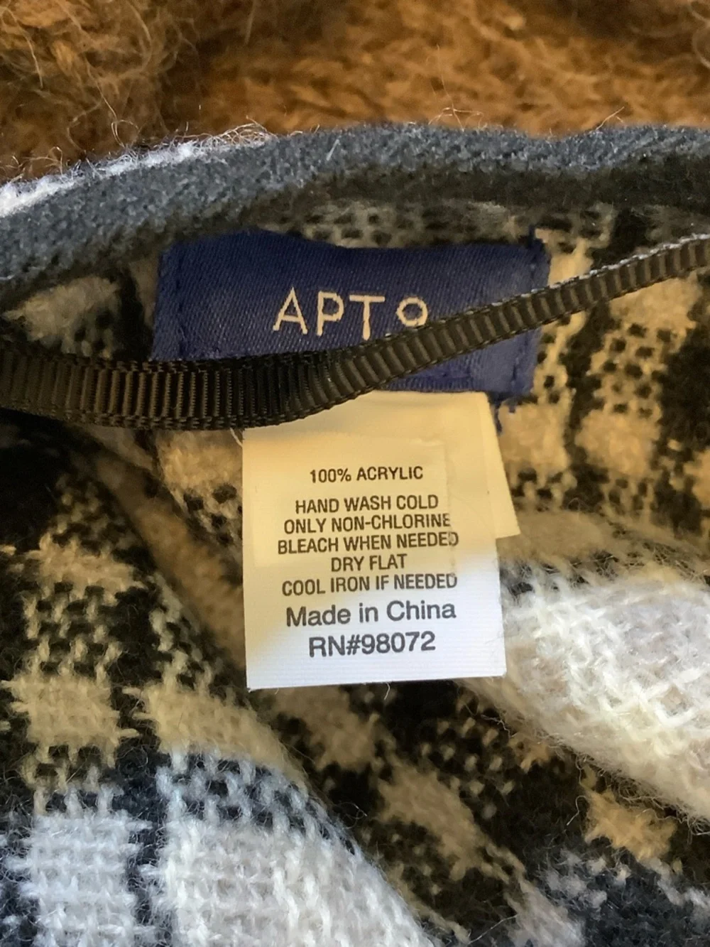 Apt. 9 Black and White Plaid Wrap Cape with Tie Belt - Picture 7 of 7